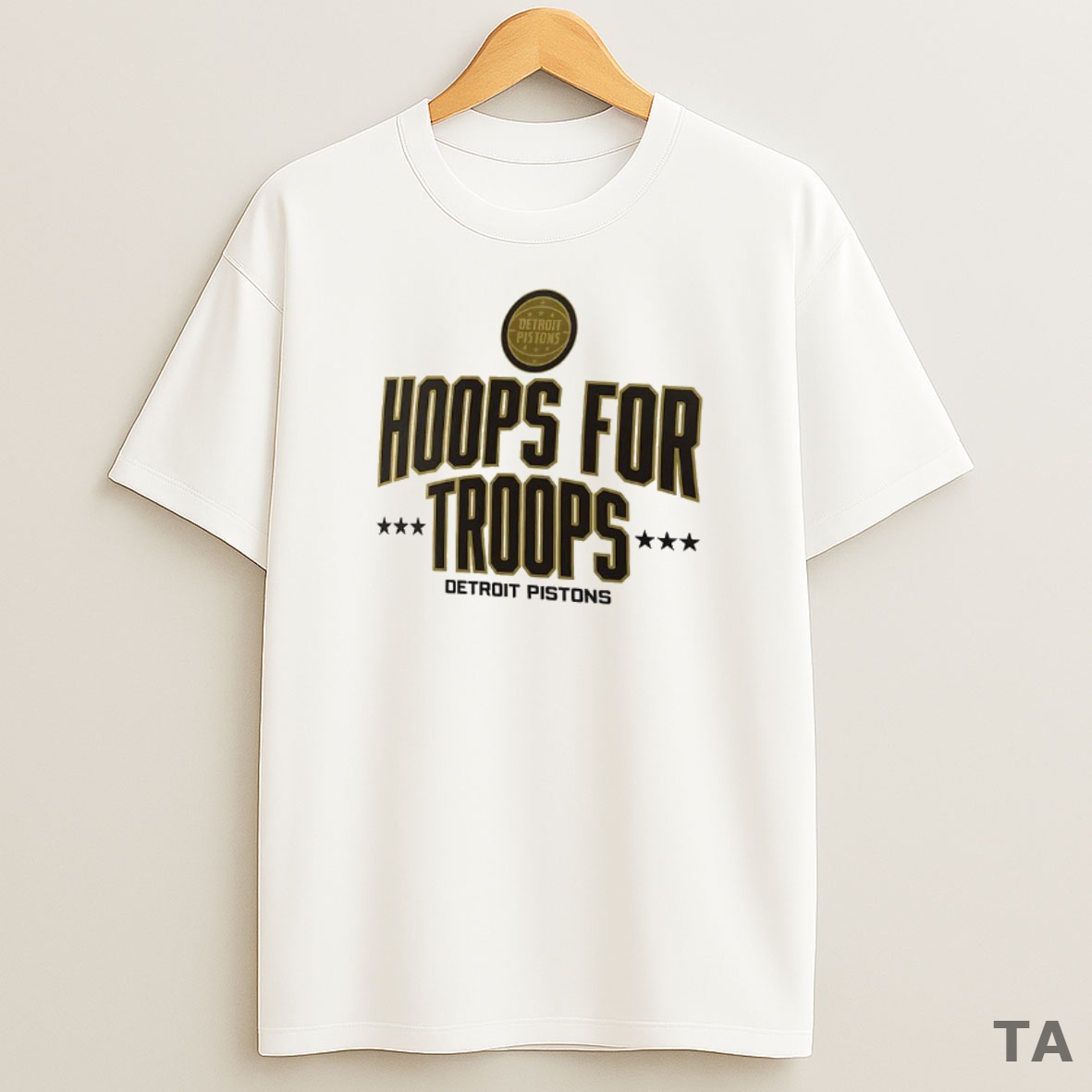 Top Detroit Pistons Hoops For Troops Sweatshirt Tee