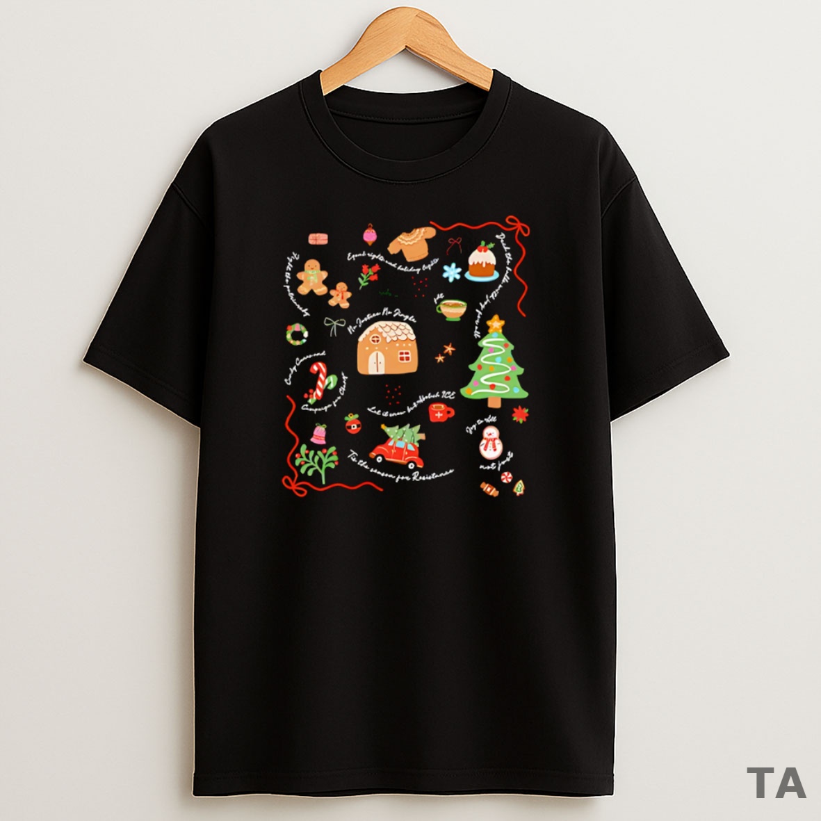 Top Doodle Liberal Values Holiday Subtle Anti Trump Christmas Sweatshirt Tee
