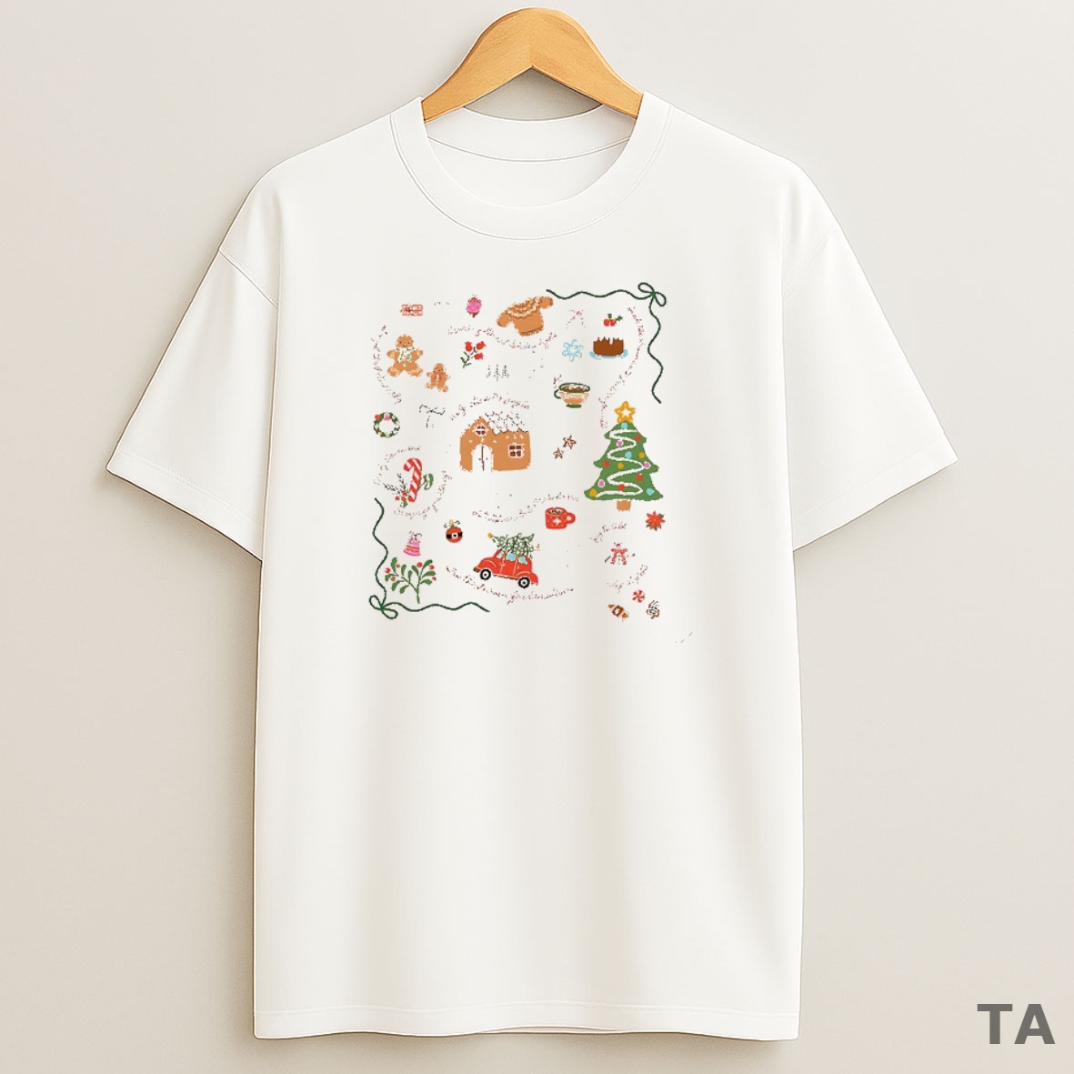 Top Doodle Liberal Values Holiday Subtle Anti Trump Christmas Satirical Sweatshirt Tee