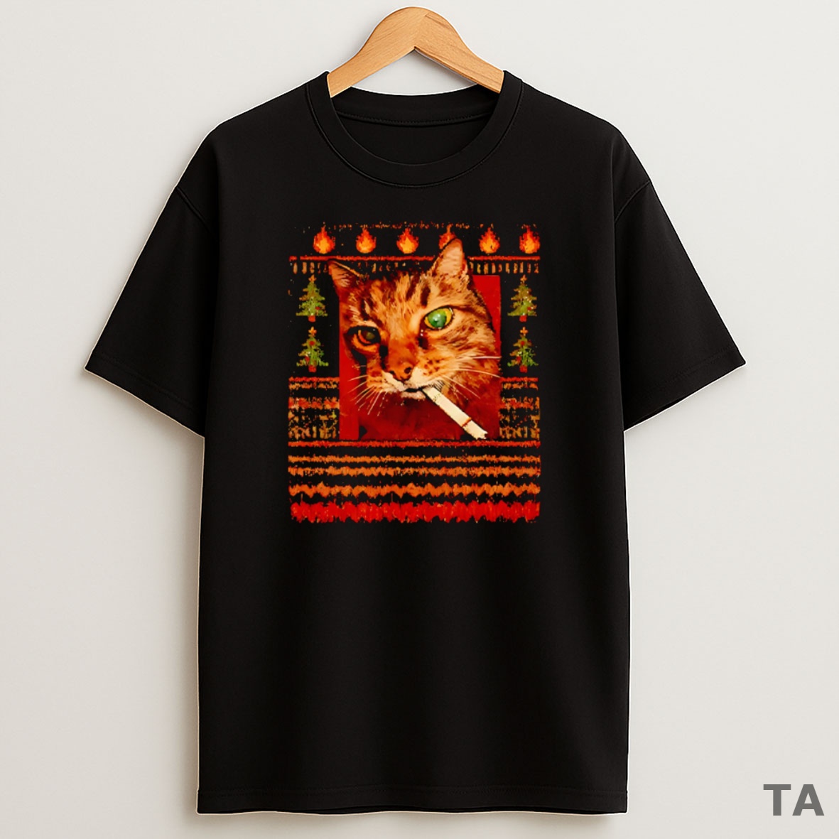 Top Funny Smoking Cat Meme Christmas Sweatshirt Tee
