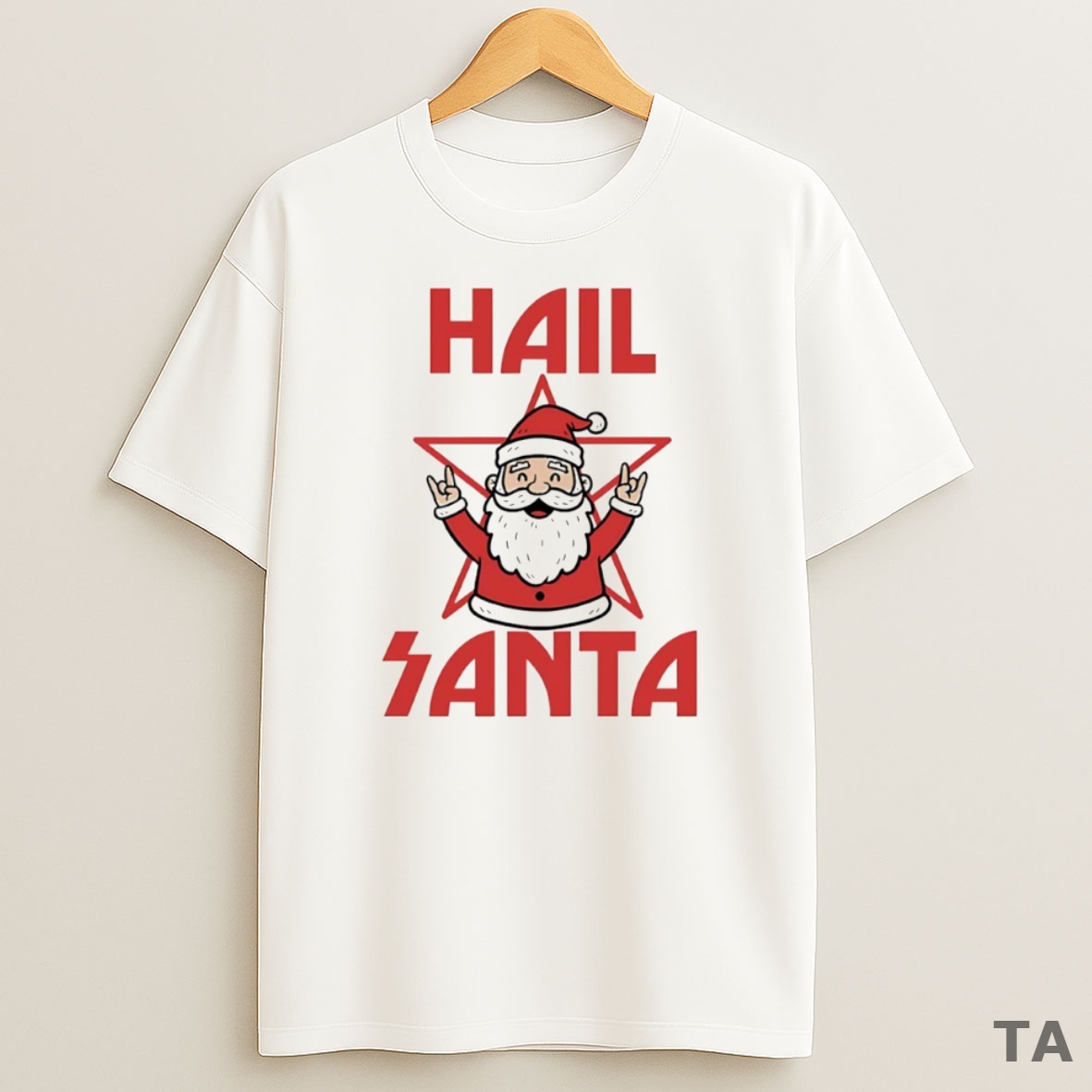 Top Hail Santa Rock And Roll Christmas Circle Sweatshirt Tee
