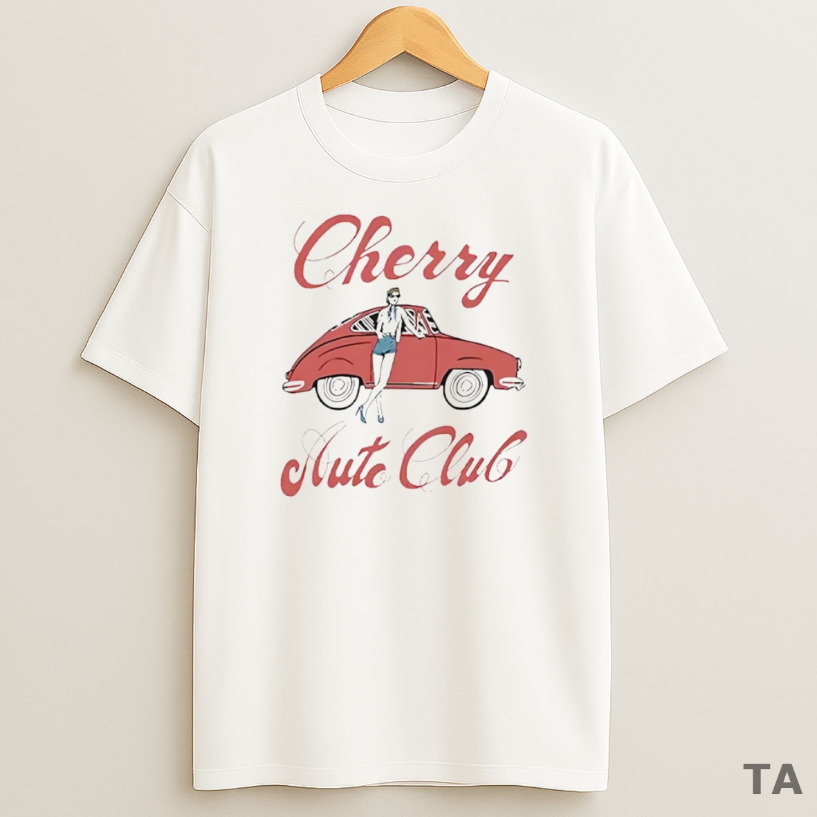 Top High Potential Morgan Gillory Kaitlin Olson Cherry Auto Club Circle Sweatshirt Tee