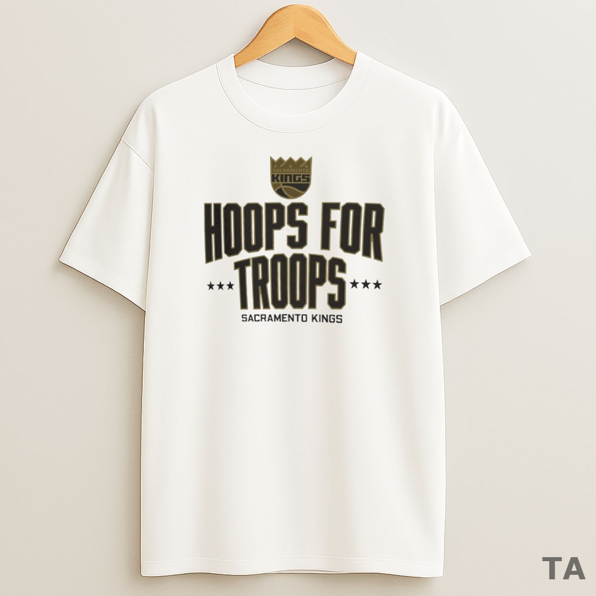 Top Hoops For Troops Sacramento Kings Basketball Circle Sweatshirt Tee