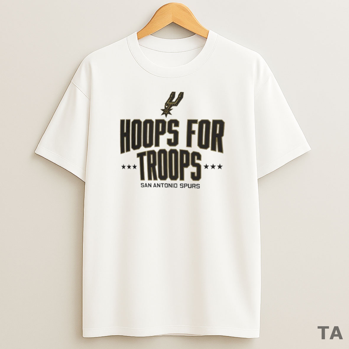 Top Hoops For Troops San Antonio Spurs Basketball Circle Sweatshirt Tee