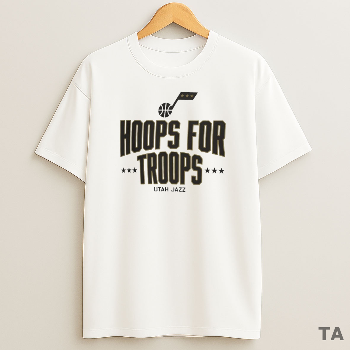 Top Hoops For Troops Utah Jazz Basketball Circle Sweatshirt Tee