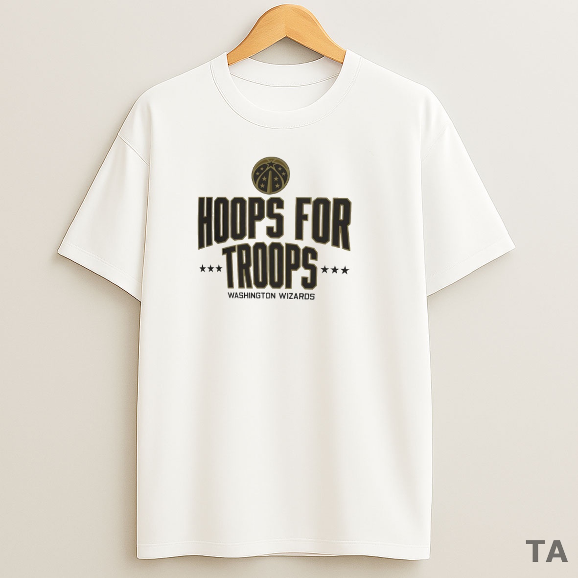 Top Hoops For Troops Washington Wizards Basketball Circle Sweatshirt Tee