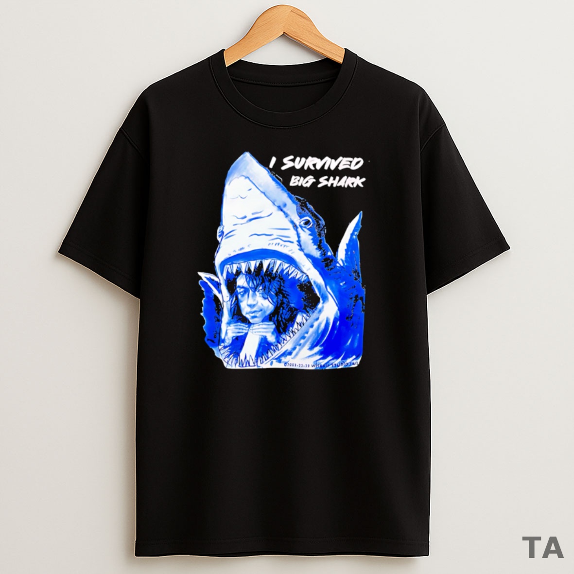 Top I Survived Big Shark Tommy Wiseau Sweatshirt Tee