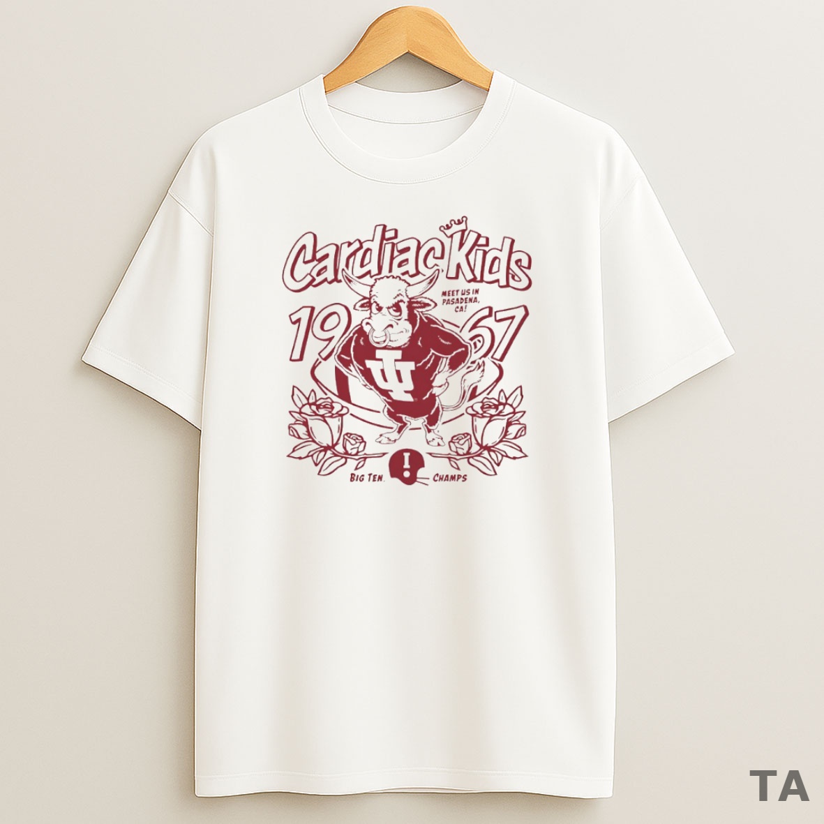 Top Indiana Hoosiers Football Cardiac Kids Big Ten Champs 1967 Circle Sweatshirt Tee