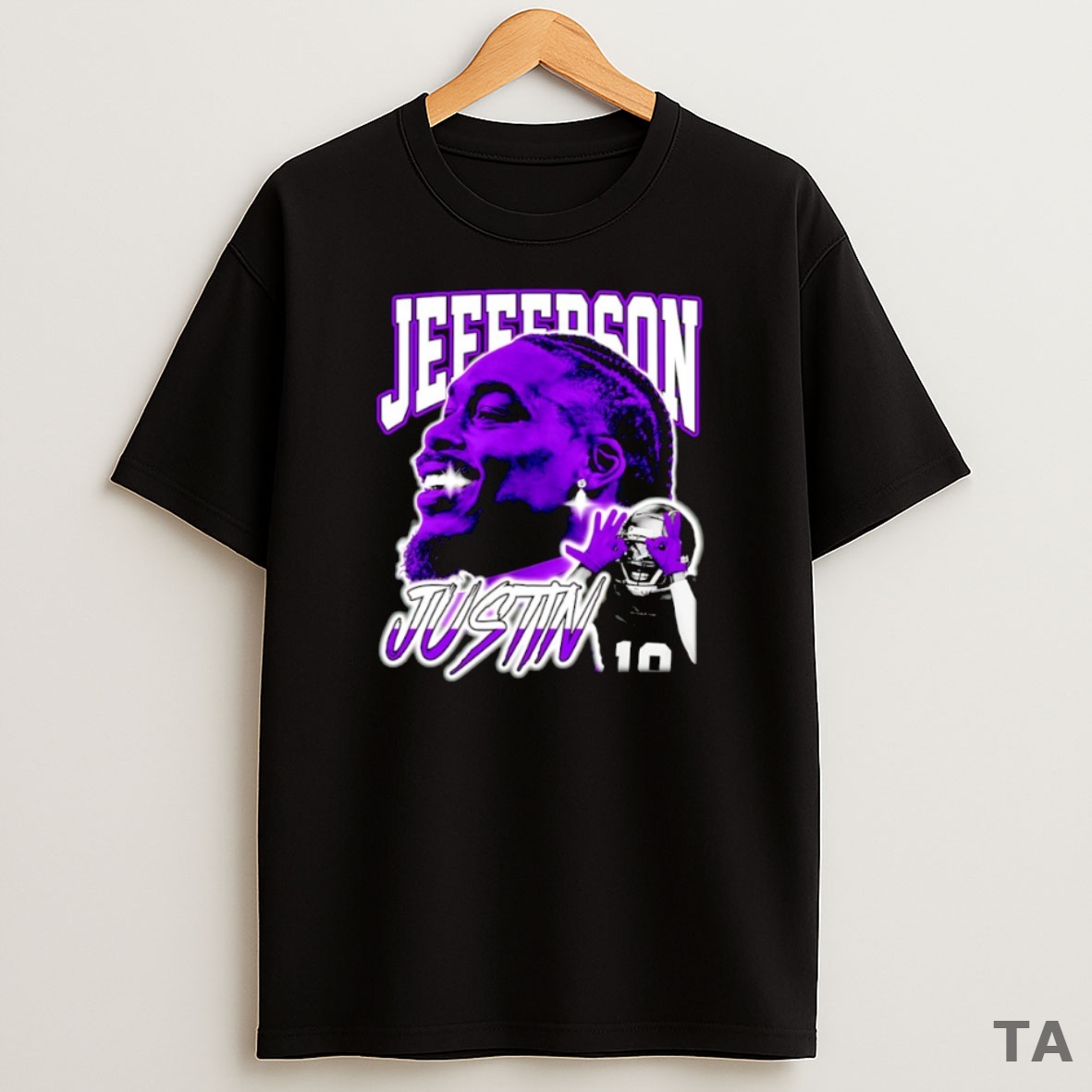 Top Justin Jefferson Big Head Minnesota Vikings Nfl Graphic Sweatshirt Tee