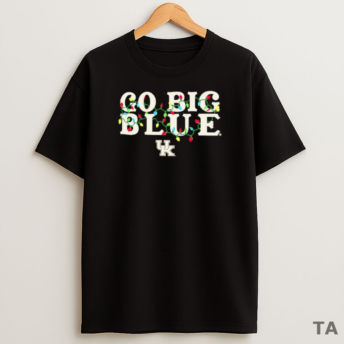 Top Kentucky Wildcats Go Big Blue String Lights Christmas Sweatshirt Tee