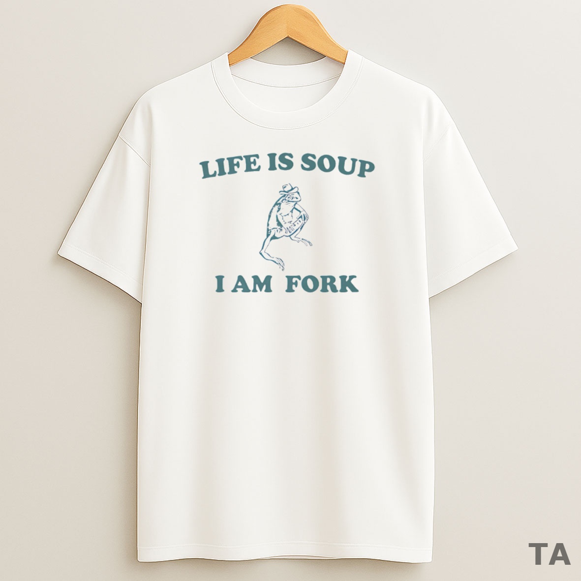 Top Life Is Soup I Am Fork Frog Sweatshirt Tee