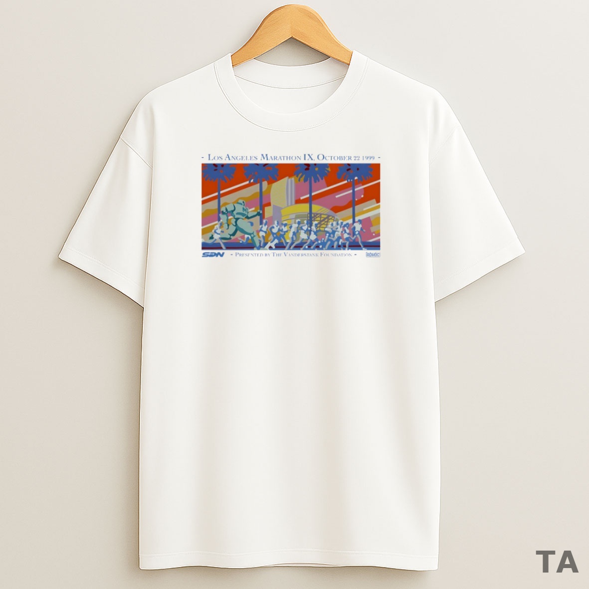 Top Los Angeles Marathon Ix October 22 1999 Presented By The Vanderstank Foundation Circle Sweatshirt Tee
