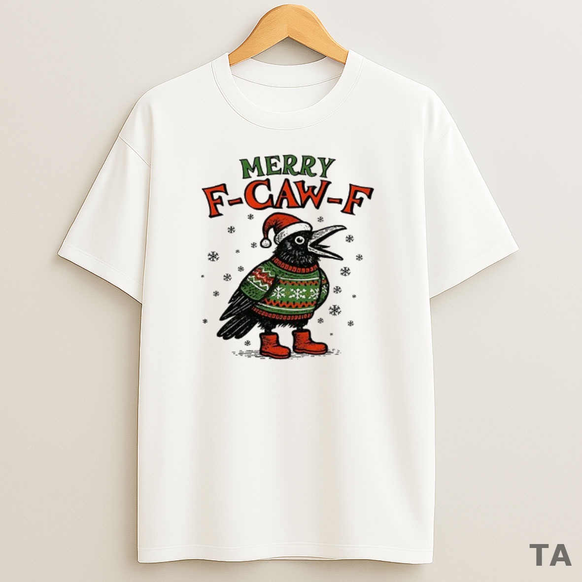 Top Merry F Caw F Merry Christmas Sweatshirt Tee