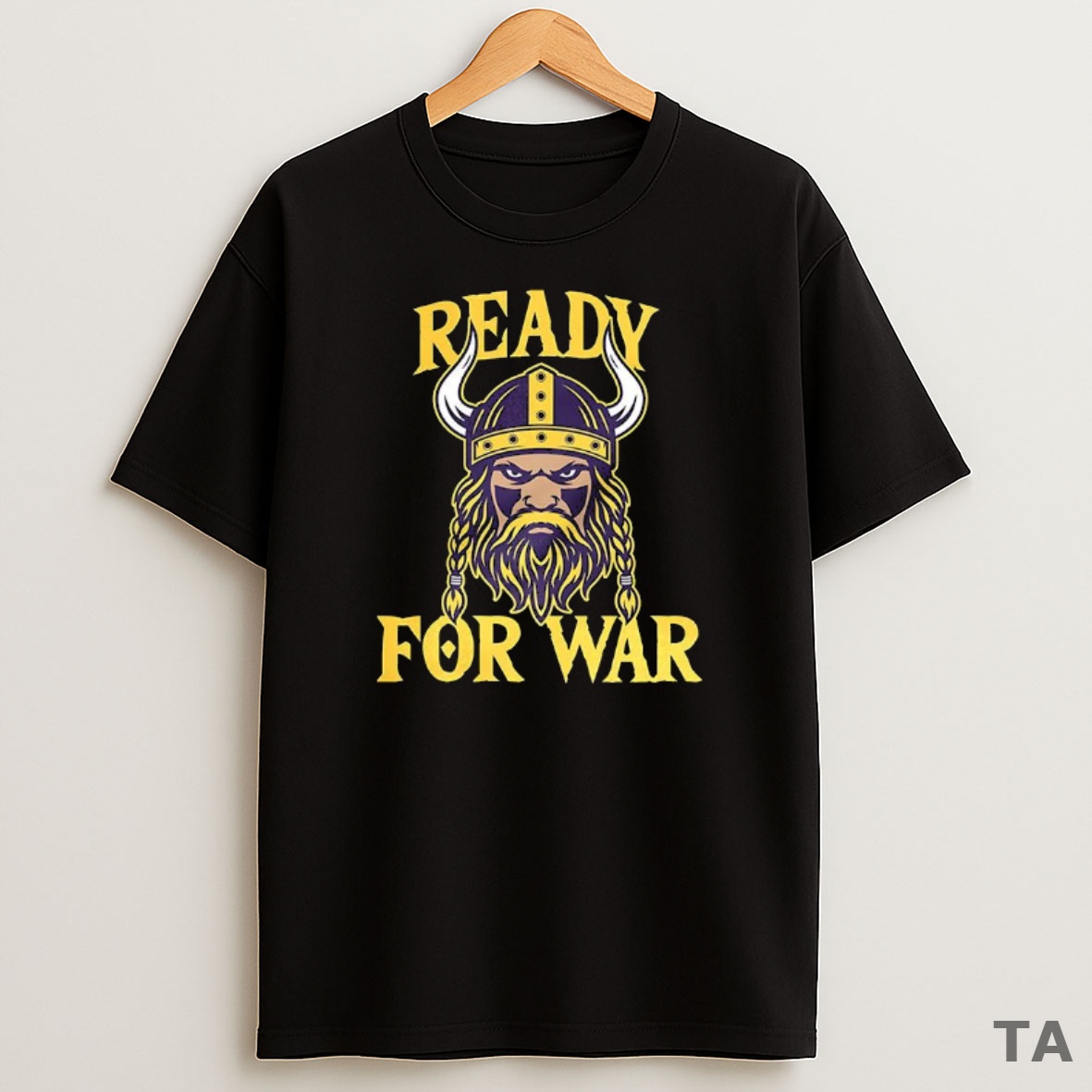 Top Minnesota Vikings Football Ready For War Head Mascot Sweatshirt Tee
