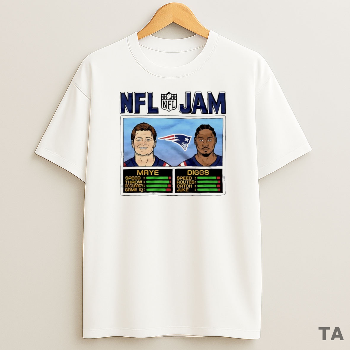 Top Nfl Jam New England Patriots Drake Maye And Stefon Diggs Circle Sweatshirt Tee
