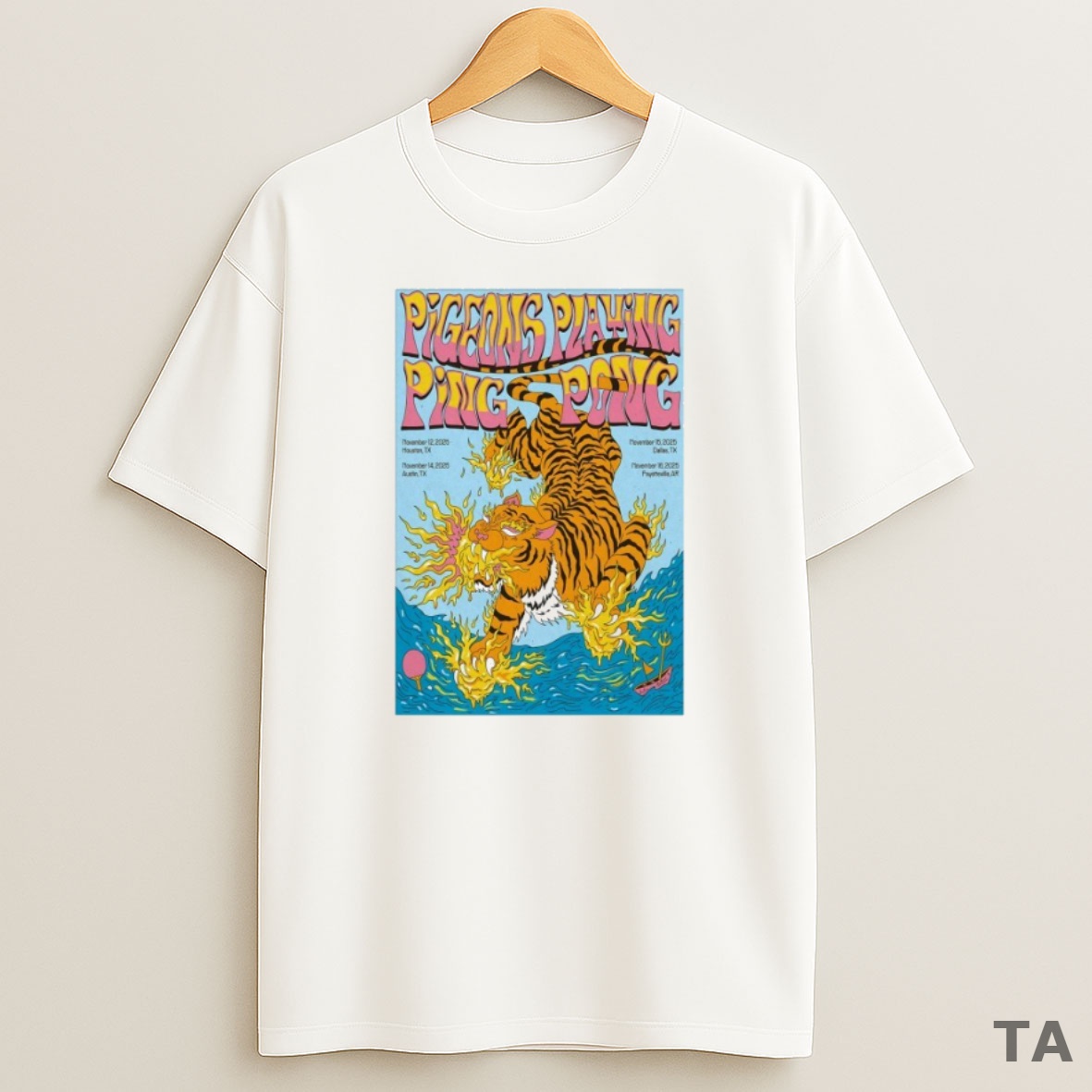 Top Pigeons Playing Ping Pong Nov 12 2025 In Houston Tx Tour Tiger Sweatshirt Tee