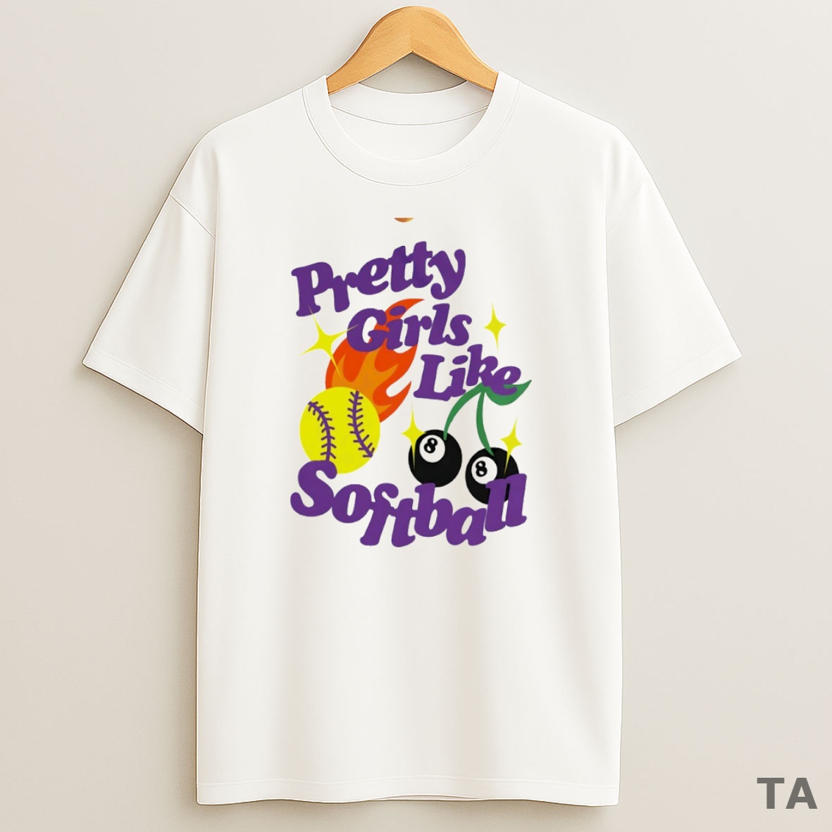 Top Pretty Girls Like Softball Circle Sweatshirt Tee