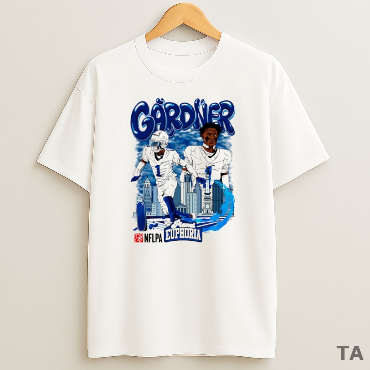 Top Sauce Gardner 1 Indianapolis Colts Football Skyline Comic Circle Sweatshirt Tee