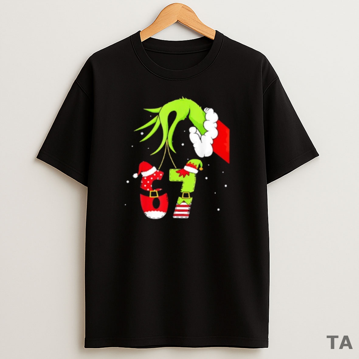 Top Six Seven 6 7 Elf Santa Christmas Pajamas Sweatshirt Tee