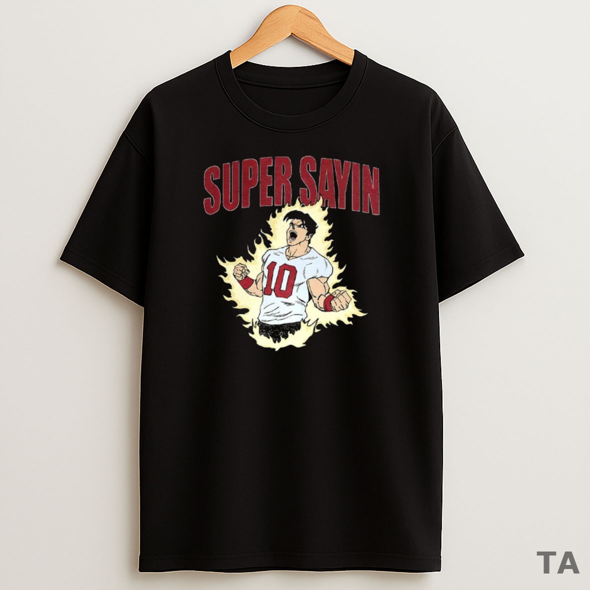 Top Super Saiyan Player Number 10 Cartoon Sweatshirt Tee