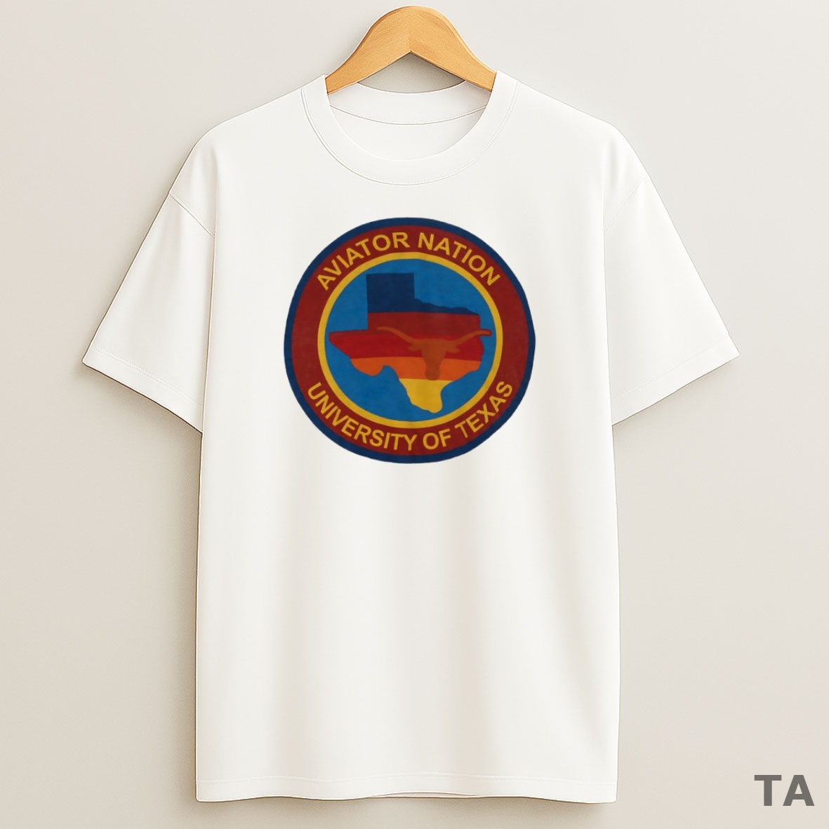 Top Texas Longhorns Aviator Nation Logo Circle Sweatshirt Tee