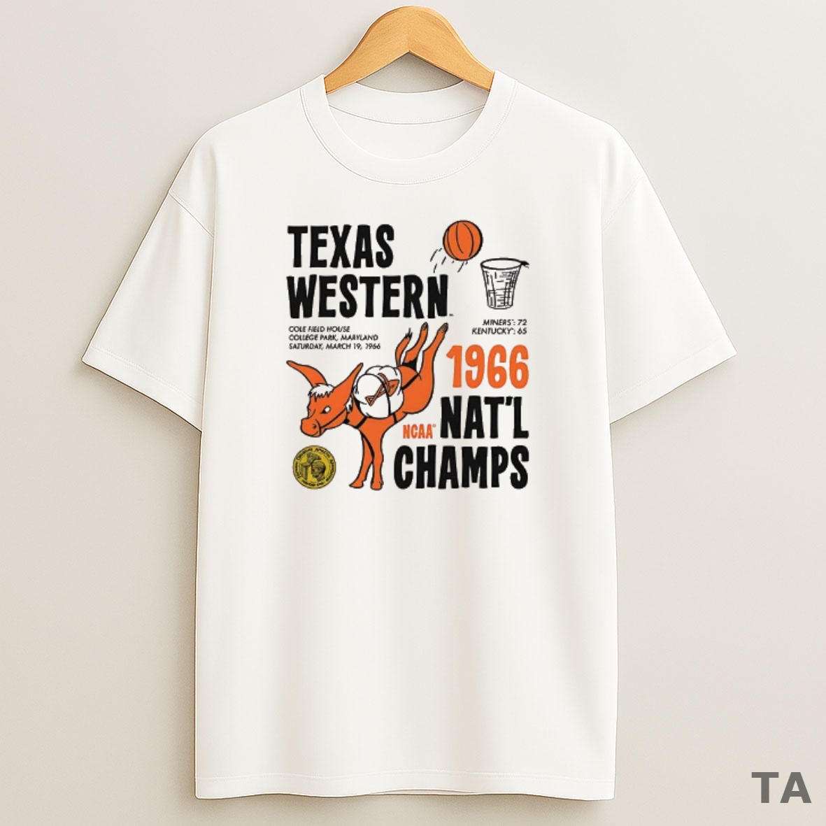 Top Texas Western 1966 Ncaa National Champs Sweatshirt Tee