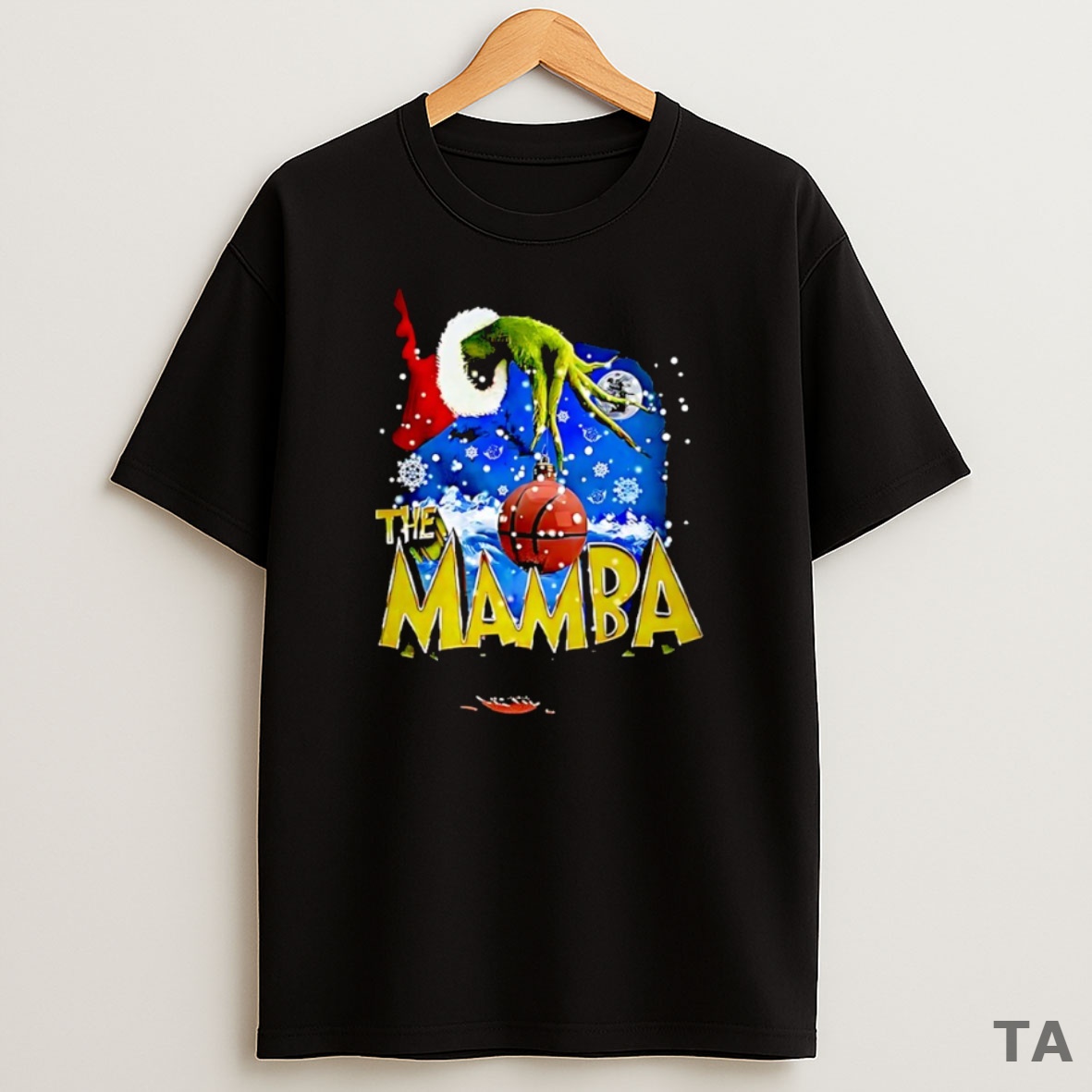 Top The Mamba Grinch Hand Bauble Basketball Christmas Sweatshirt Tee