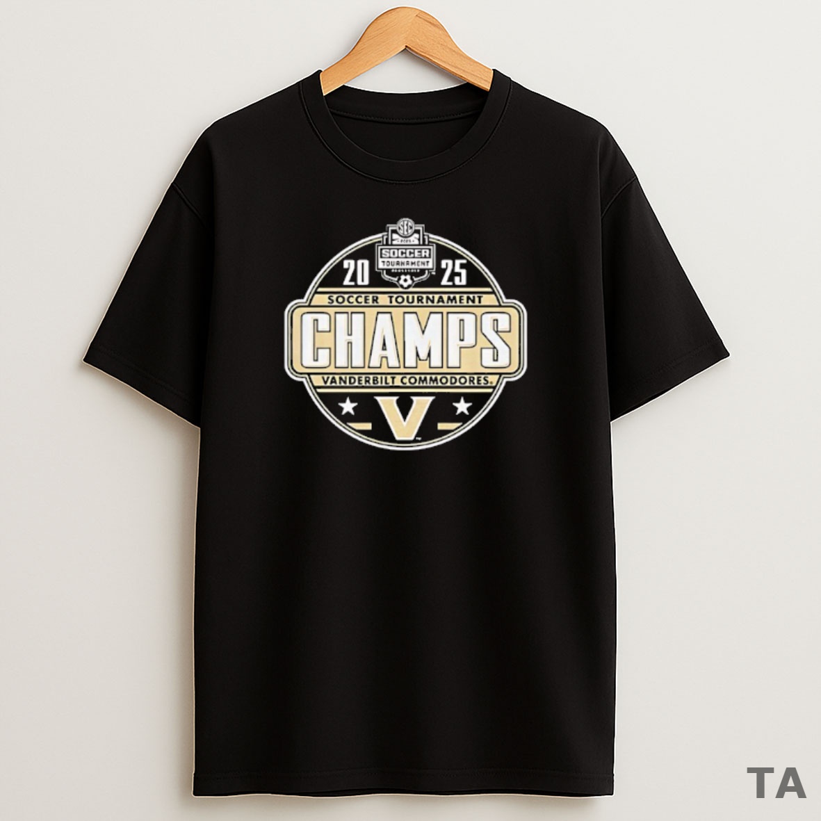 Top Vanderbilt Commodores Soccer Tournament Champions 2025 Sec Logo Sweatshirt Tee