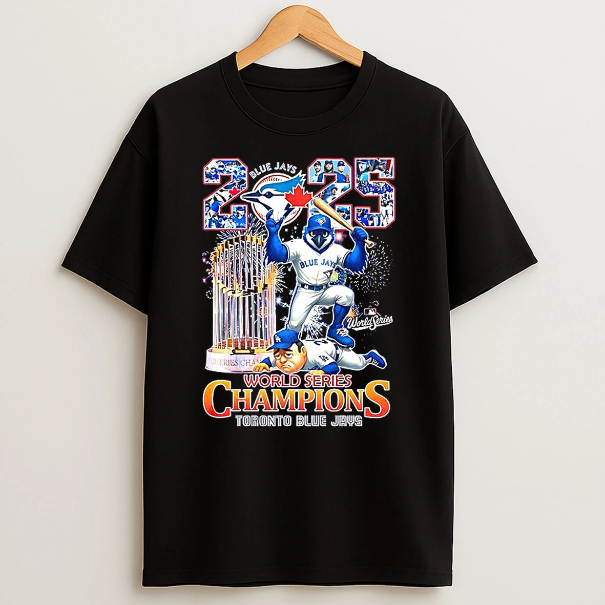 Toronto Blue Jays 2025 World Series Champions Trophy Firework Shirts