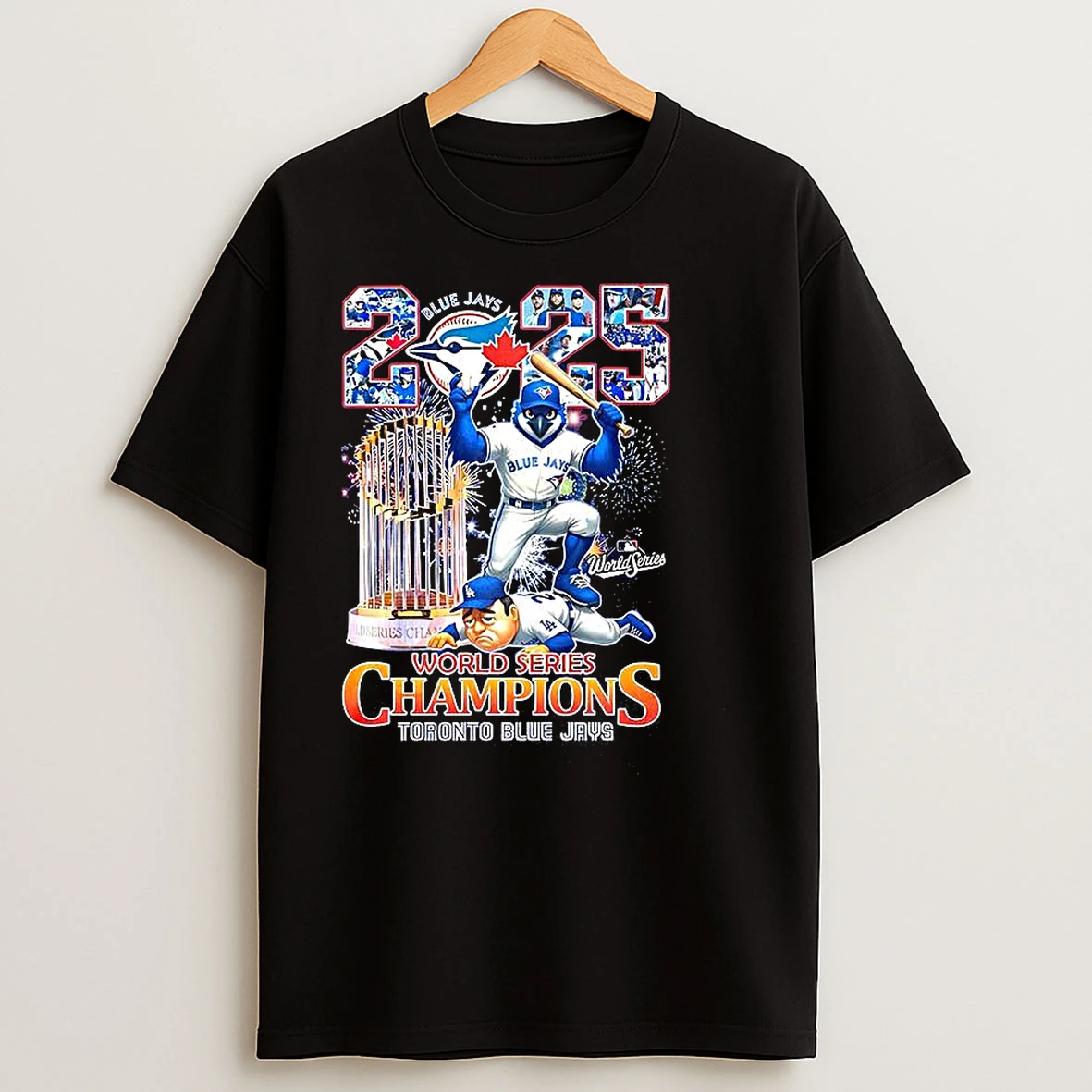 Toronto Blue Jays 2025 World Series Champions Trophy Firework T Shirts
