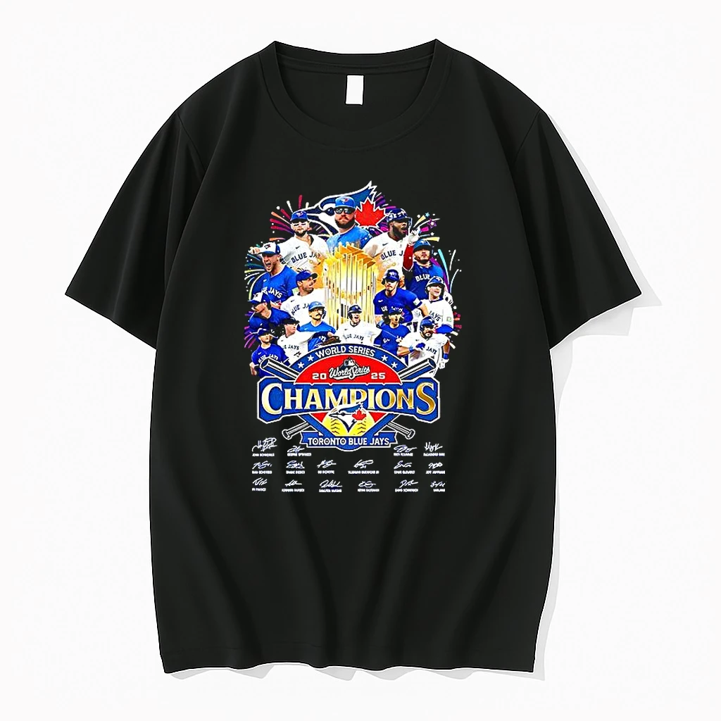 Toronto Blue Jays 2025 World Series Champions Trophy Player Signature Shirts