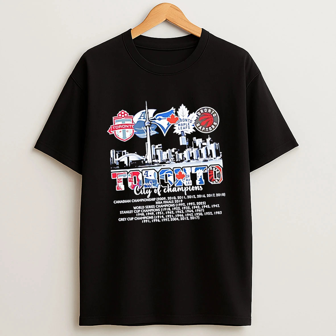 Toronto City Skyline Sport Team Logos City Of Champions 2025 Shirts