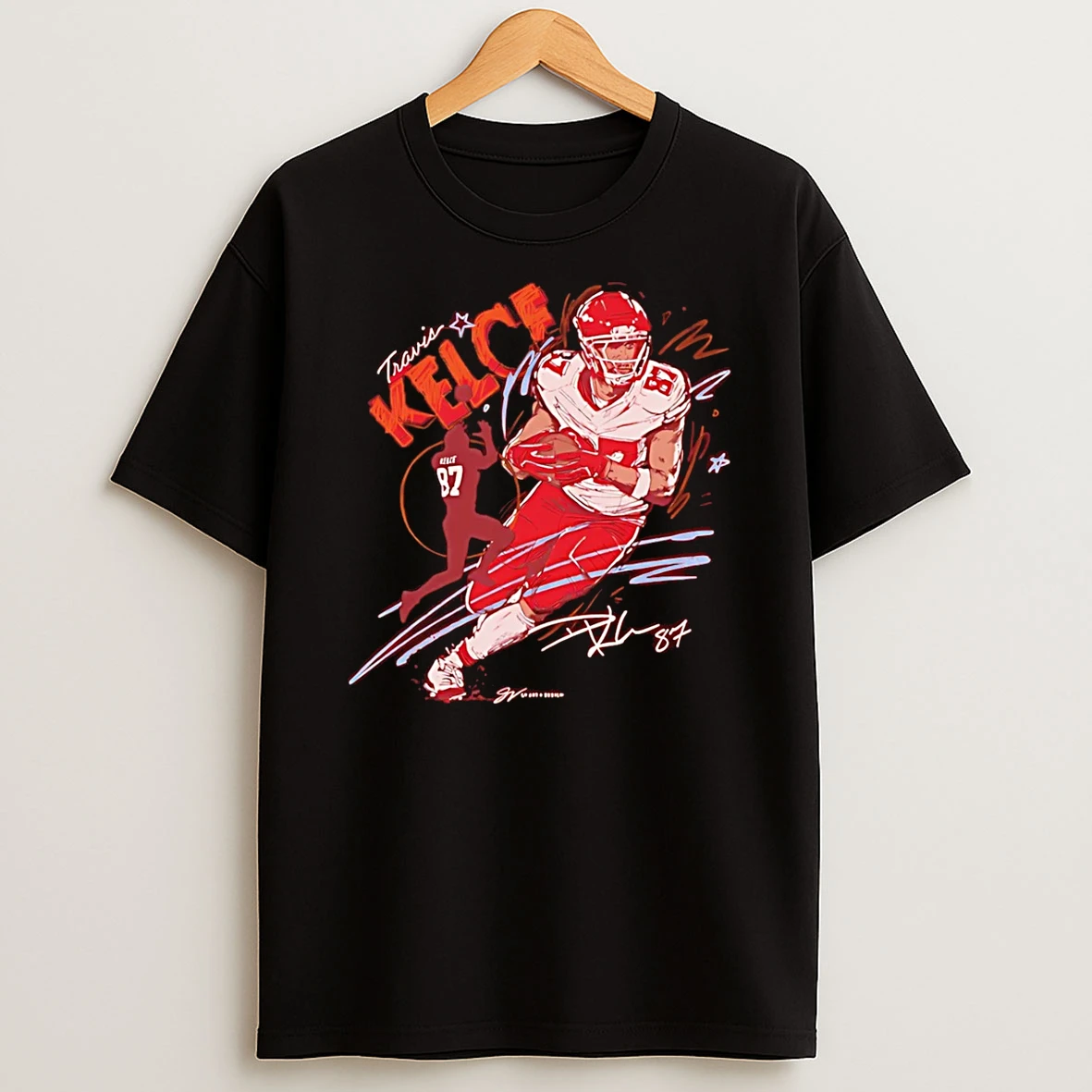 Travis Kelce Kansas City Chiefs Scribble Signature Shirts