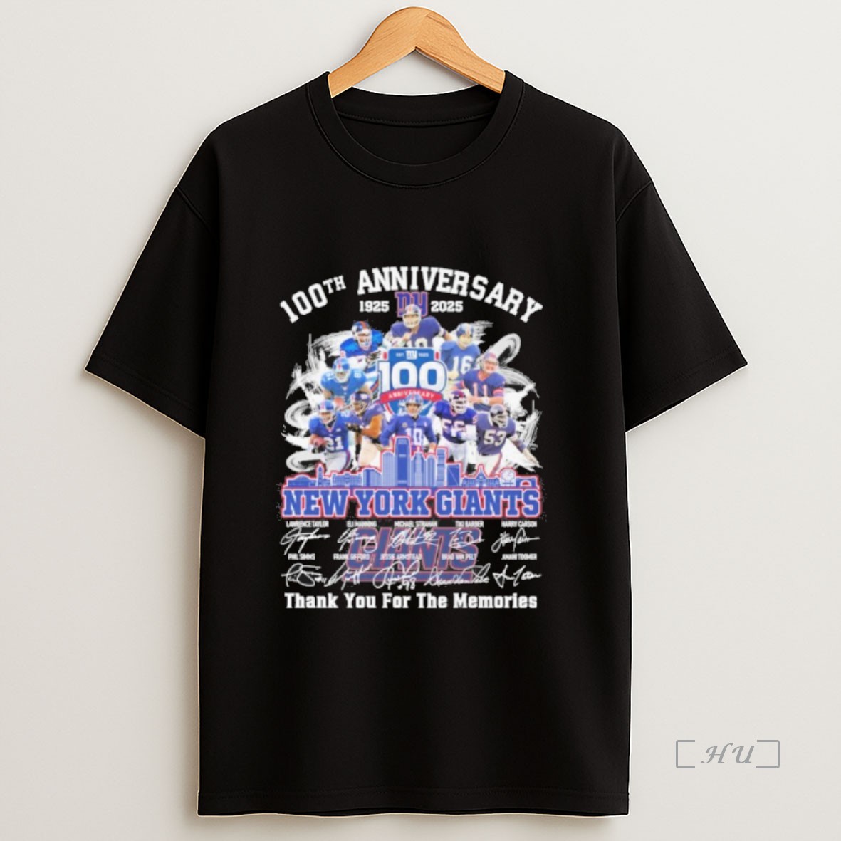 Trending 100th Anniversary 1925 2025 New York Giants Teams Signatures Premium Shirt Sweatshirt Tee