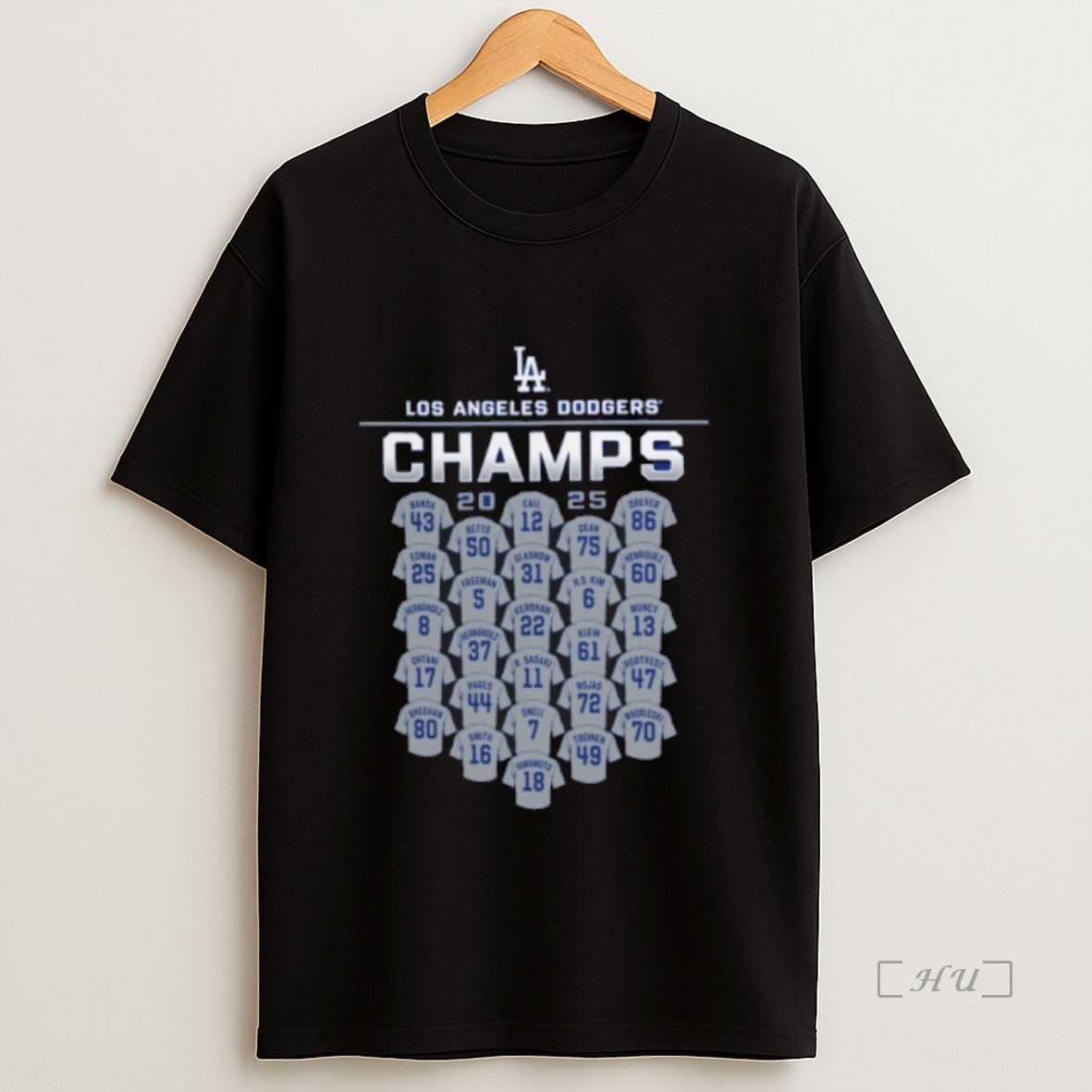 Trending Los Angeles Dodgers 2025 World Series Champions Jersey Roster Premium Shirt Sweatshirt Tee 1