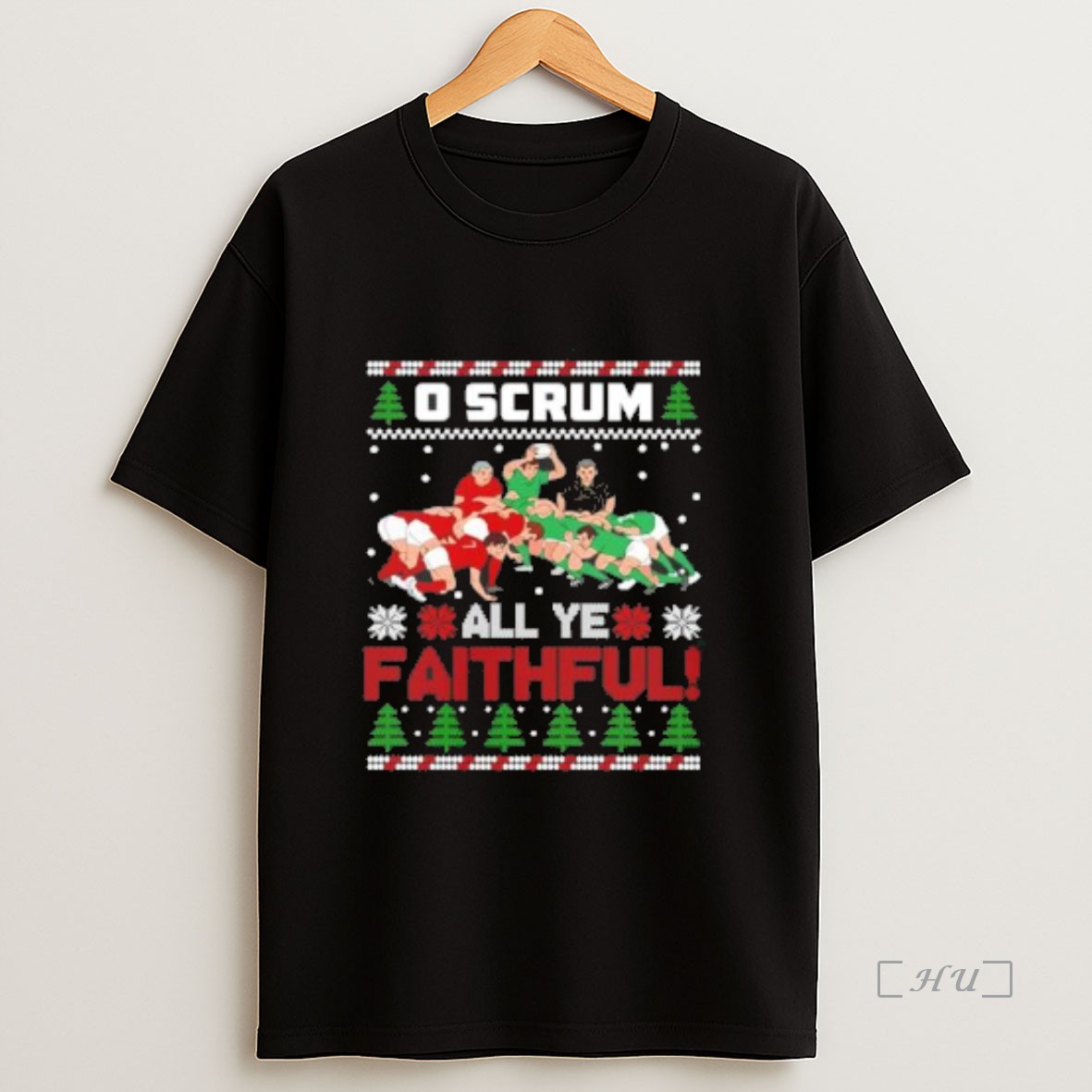Trending O Scrum All Ye Faithfull Rugby Christmas Premium Shirt Sweatshirt Tee