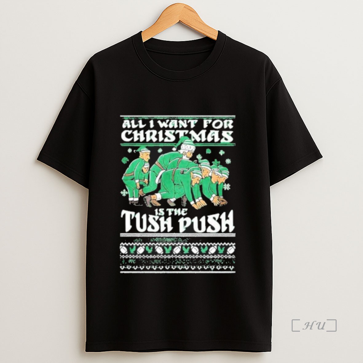 Trending Philadelphia Eagles All I Want For Christmas Is The Tush Push Premium Shirt Sweatshirt Tee