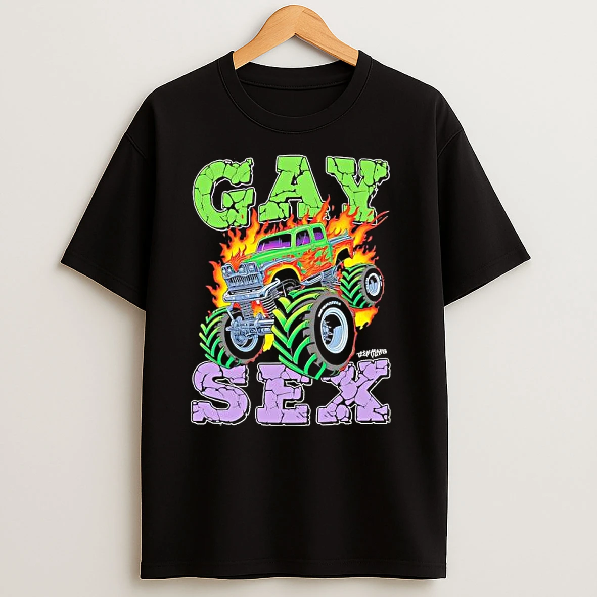 Truck Monster Gay Sex Fire T Shirts