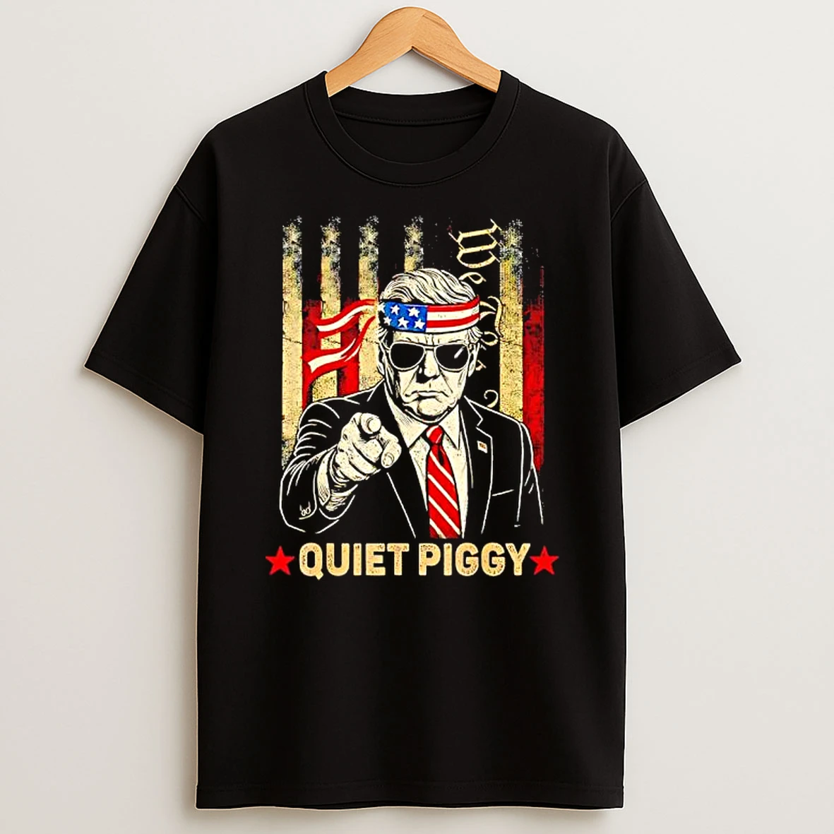 Trump Point With One Finger Quiet Piggy Vintage Shirts
