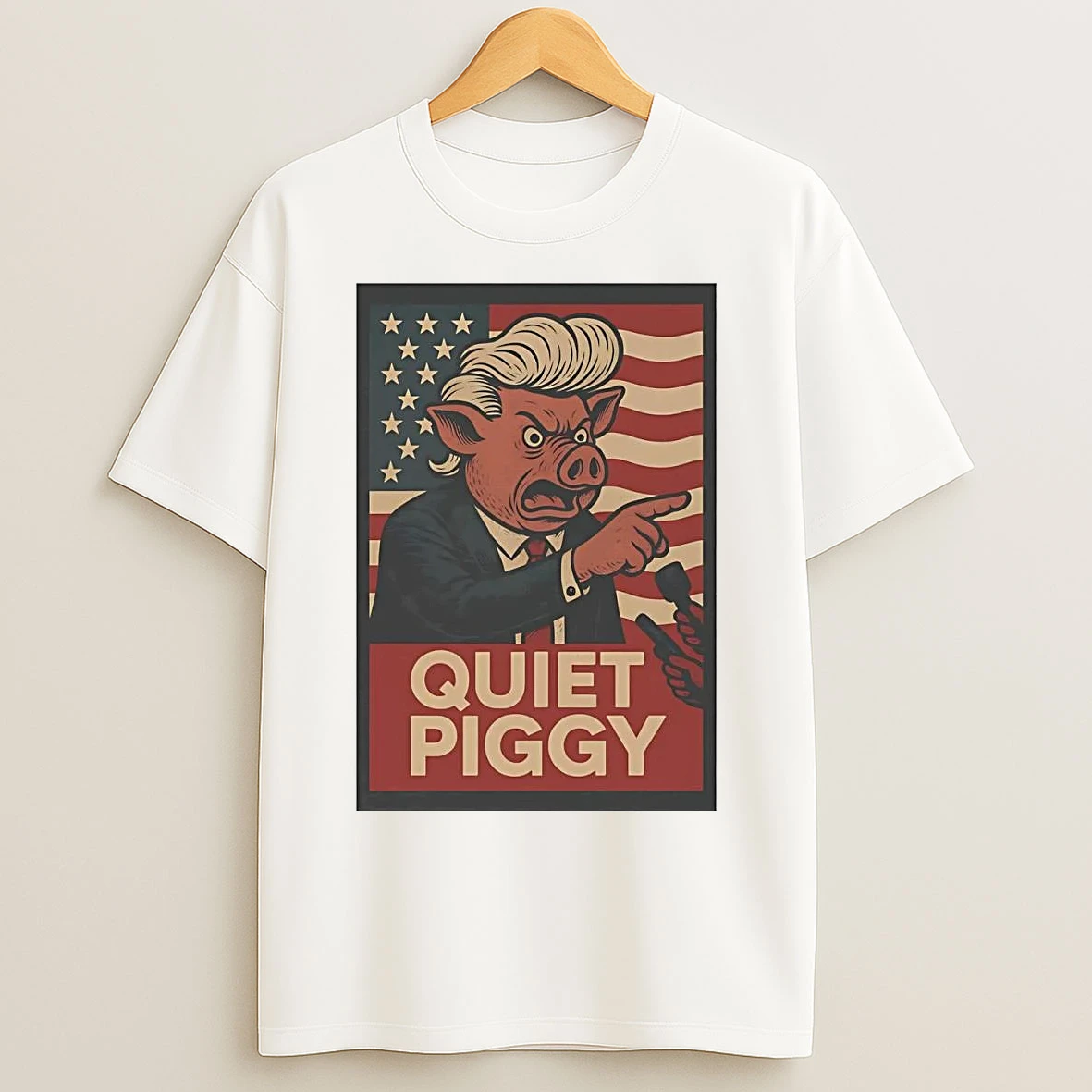 Trump Quiet Piggy Political Satire T Shirts