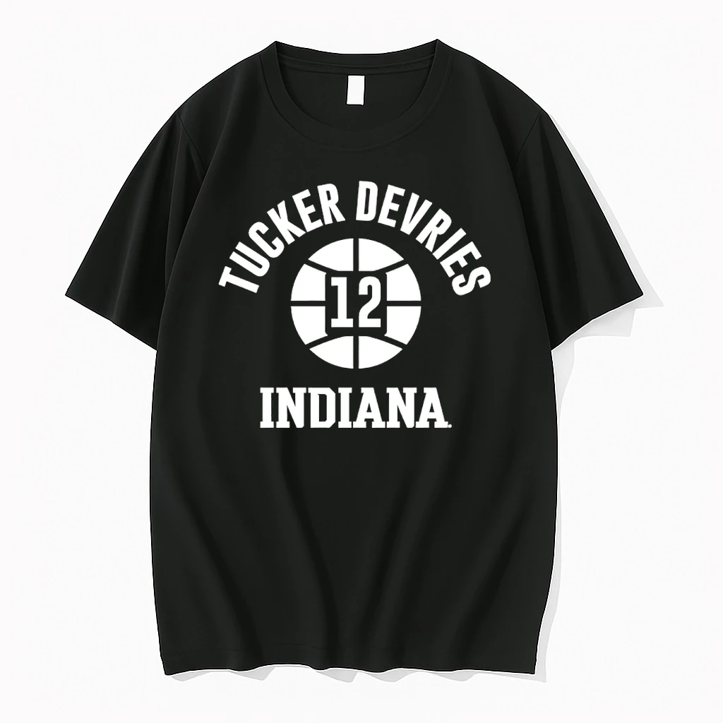 Tucker Devries 12 Indiana Hoosiers Basketball Name Bumber Ball Shirts