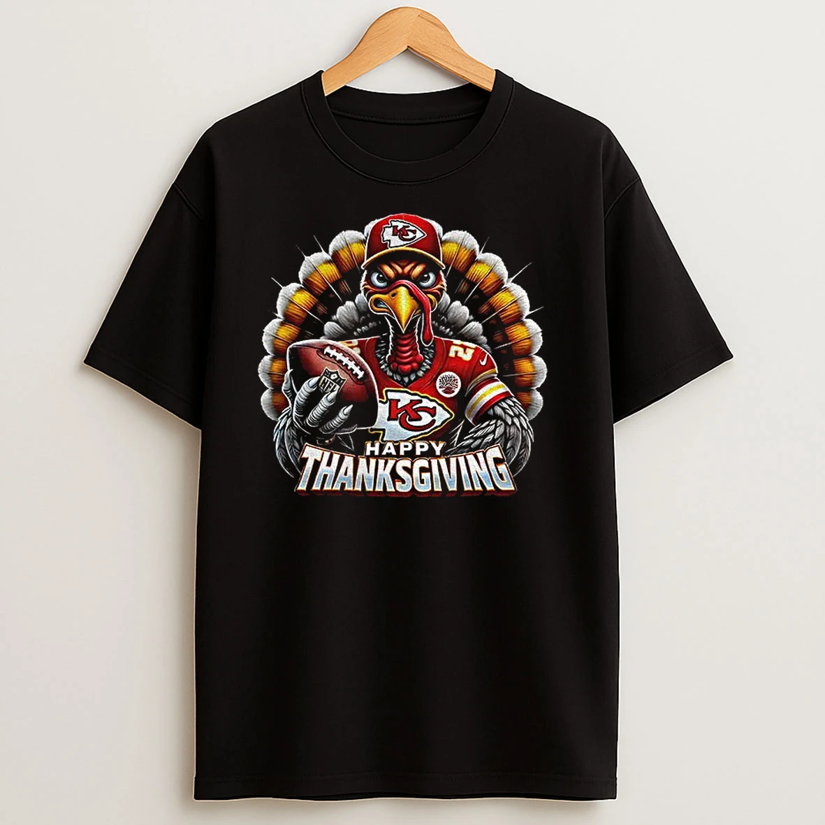 Turkey Kansas City Chiefs Happy Thanksgiving Football Nfl 2025 T Shirts
