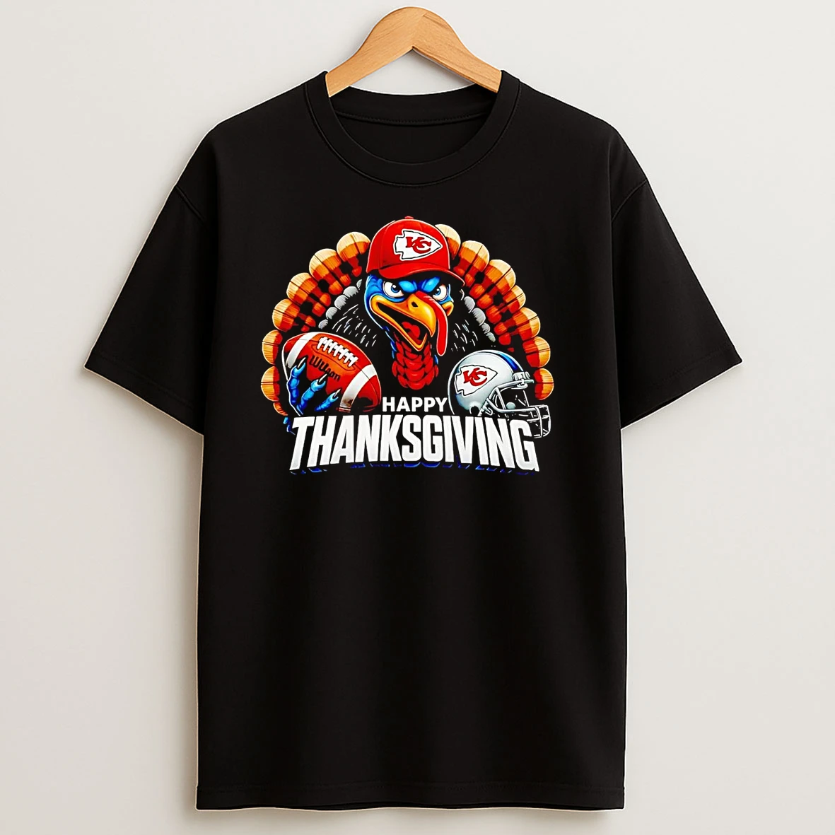 Turkey Kansas City Chiefs Happy Thanksgiving T Shirts