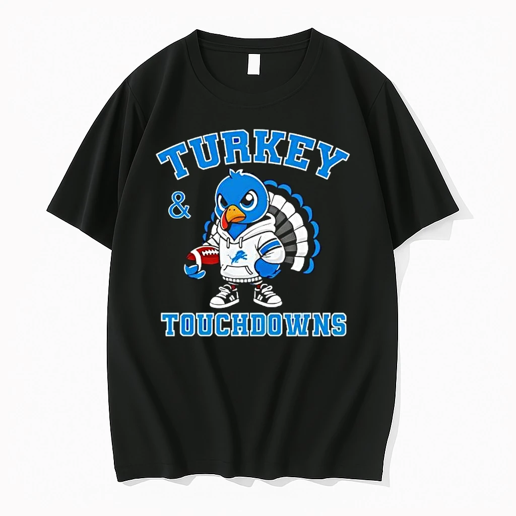 Turkey Touchdowns Detroit Lions Thanksgiving Shirts