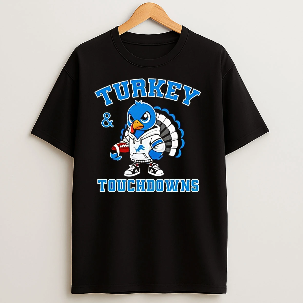 Turkey Touchdowns Detroit Lions Thanksgiving T Shirts