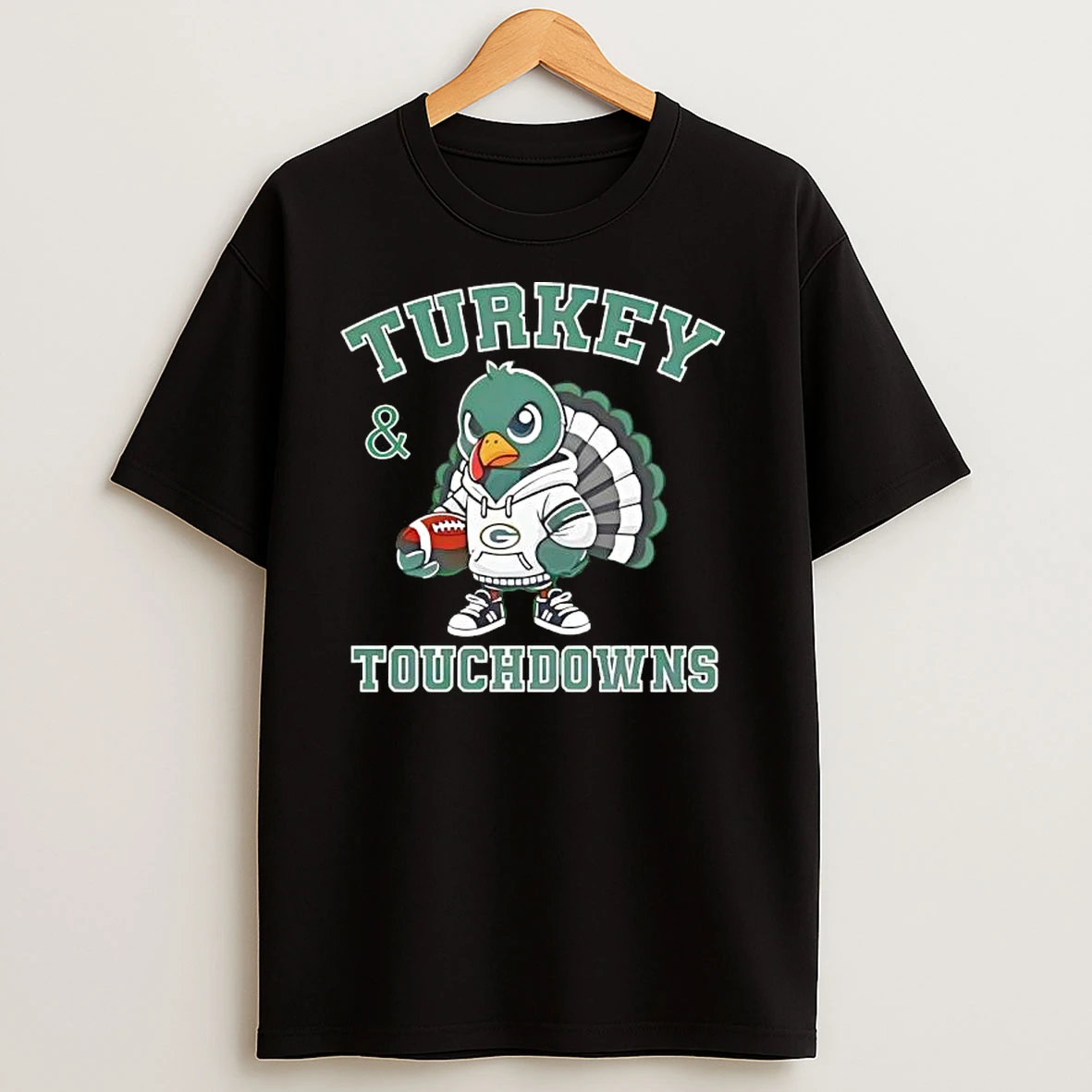 Turkey Touchdowns Green Bay Packers Thanksgiving T Shirts
