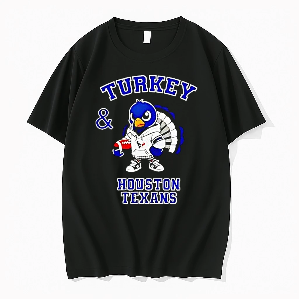 Turkey And Houston Texans Football Nfl Happy Thanksgiving Shirts