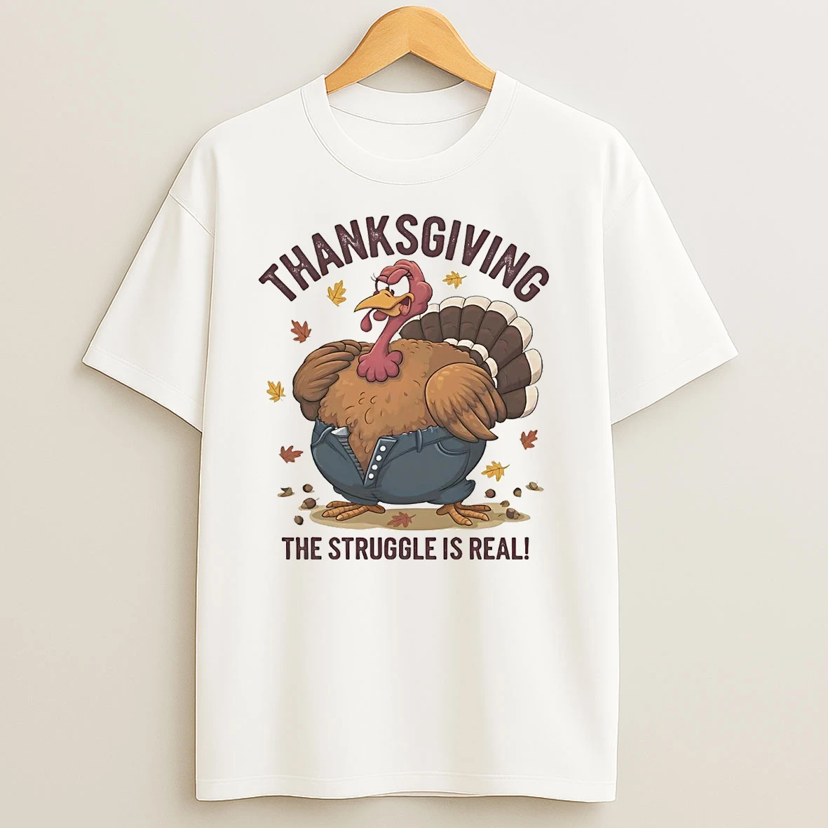 Turkey Thanksgiving The Struggle Is Real T Shirts