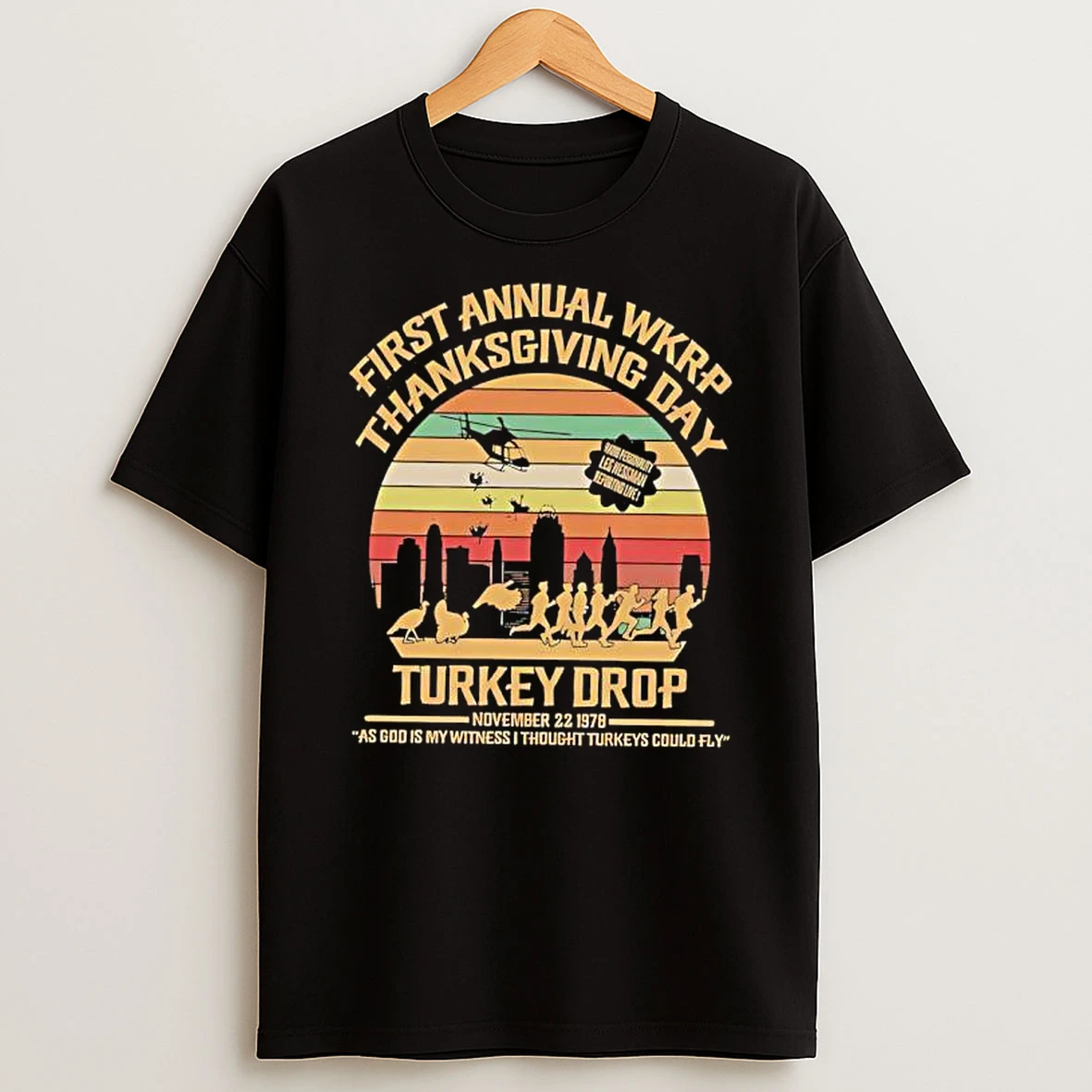 Turkeys Away Drop Sitcom Wkrp In Cincinnati Thanksgiving Day Vintage Graphic Shirts