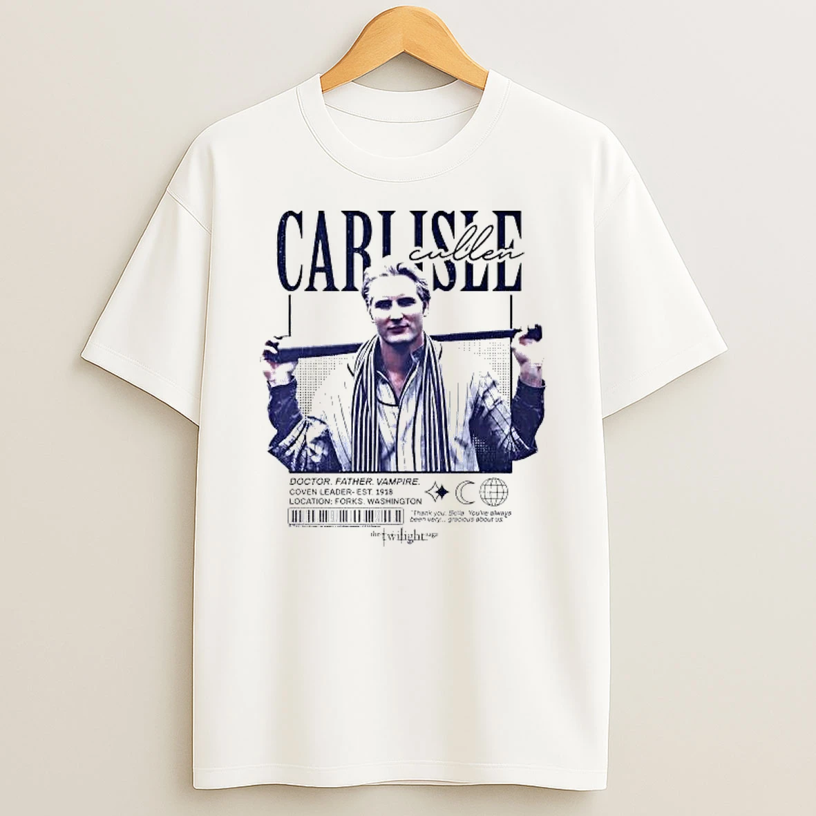 Twilight Carlisle Cullen Baseball Vintage Shirts